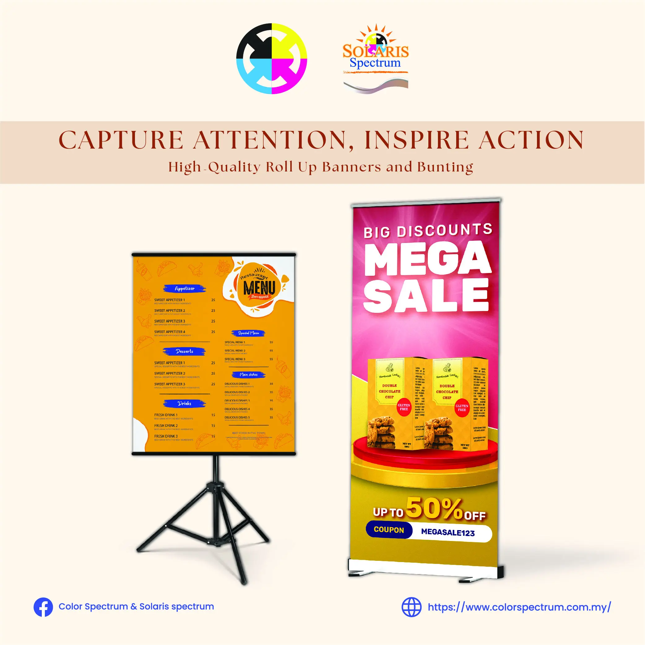 8) High Quality Roll Up Banners and Bunting